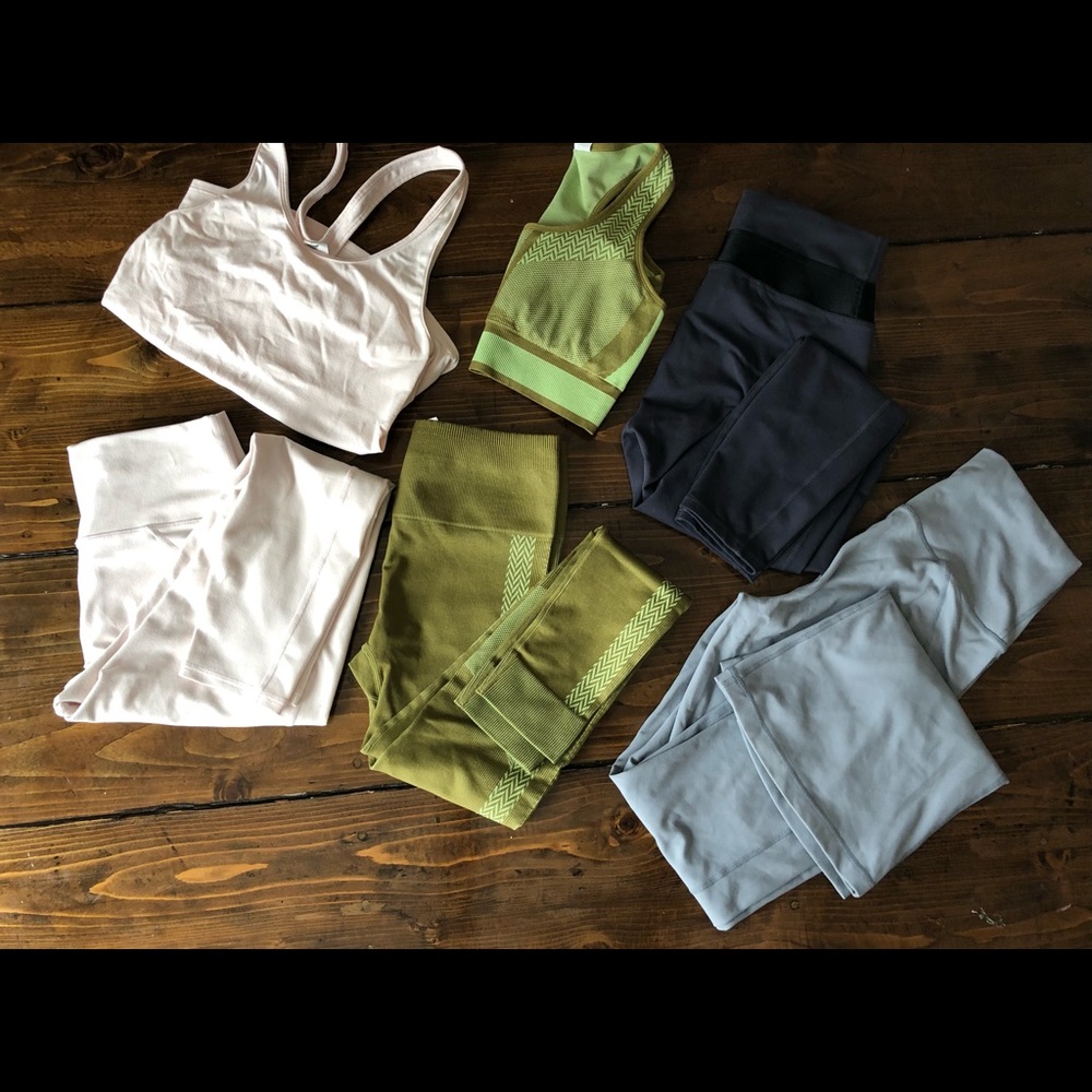 Fabletics High Waist Length Leggings/Flare Pants set Size S